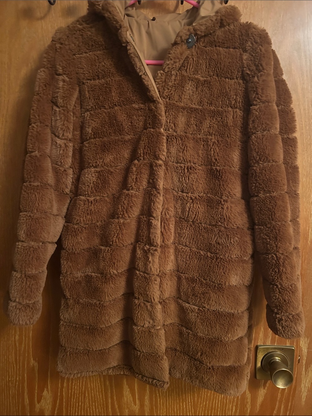 Kendall & Kylie reversible soft faux fur jacket with hood